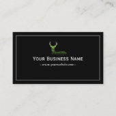 Hirsch Klassisch Gerahmt Schlicht Schwarz Beruflic Visitenkarte (Vorderseite)