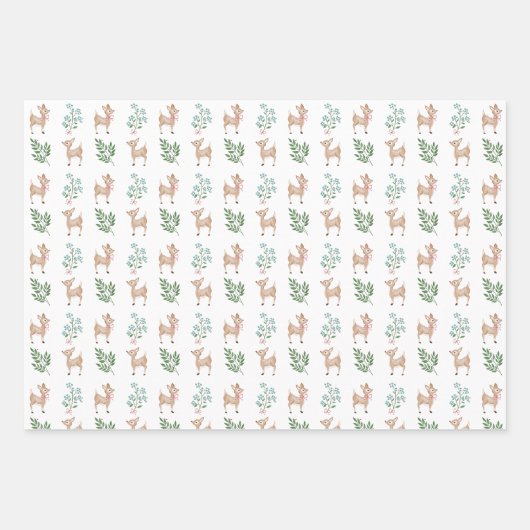 Hirsch Kleines Wrapping Paper Geschenkpapier Set (Vorderseite 3)