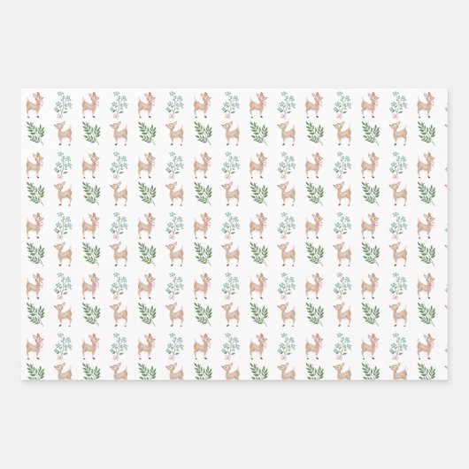 Hirsch Kleines Wrapping Paper Geschenkpapier Set (Vorderseite 2)