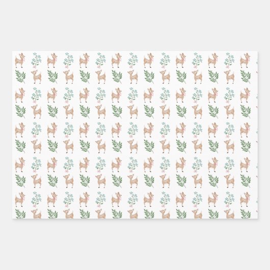 Hirsch Kleines Wrapping Paper Geschenkpapier Set (Vorderseite)