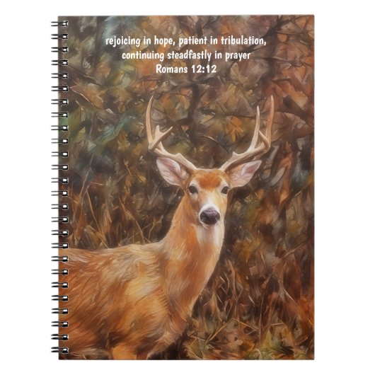 Hirsch Kunst Bibelvers Gebetsjournal Notizbuch Notizblock (Vorderseite)