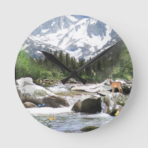 Hirsch-Kunst-Uhr Runde Wanduhr