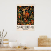 Hirsch-Kunstwerk im Stil von William Morris, Botan Poster (Küche)