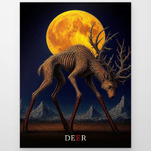 Hirsch Lange Socken gothischer Surrealismus Postkarte