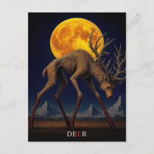 Hirsch Lange Socken gothischer Surrealismus Postkarte
