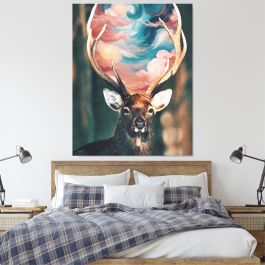 Hirsch Leinwanddruck (Insitu (Schlafzimmer))