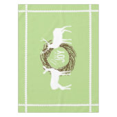 Hirsch Light Green Peace Joy Wreath Tablecloth Tischdecke (Vorderseite)