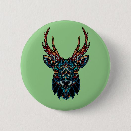 Hirsch Mandala Button (Vorderseite)