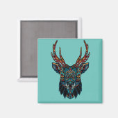 Hirsch-Mandala-Design Magnet (Vorderseite/Rückseite)