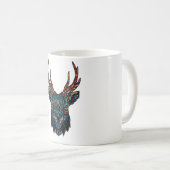 Hirsch Mandala Kaffeetasse (VorderseiteRechts)