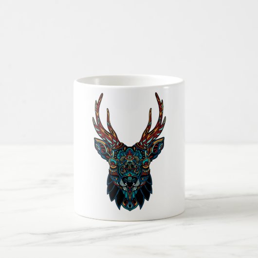 Hirsch Mandala Kaffeetasse (Mittel)