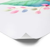 Hirsch mit Blumen - Wasserfarbe Kindermotiv Poster (Ecke)