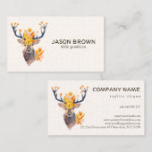 Hirsch mit Blumenhörnern Visitenkarte (Vorne/Hinten)