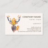 Hirsch mit Blumenhörnern Visitenkarte (Rückseite)