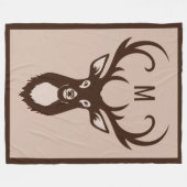 Hirsch mit den Mongram Fleecedecken Fleecedecke (Vorderseite (Horizontal))