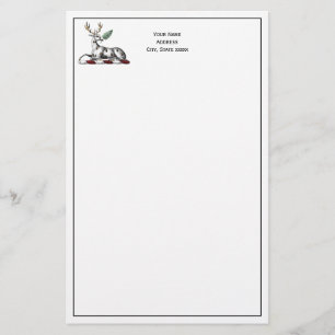 Hirsch mit Farn Wappensymbol Briefpapier