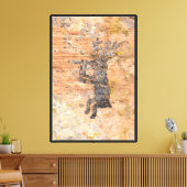 Hirsch mit Flöte Leinwanddruck (Insitu (Wohnzimmer))