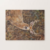 Hirsch mit Geweih Kunstpuzzle Puzzle (Horizontal)