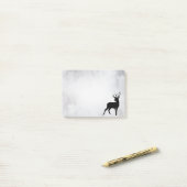 Hirsch mit Geweih schwarze Silhouette Post-it Klebezettel (Auf Schreibtisch)