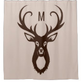 Hirsch mit Ihrem Monogram Duschvorhang (Vorderseite)