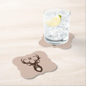 Hirsch mit Ihren Monogramm-Papier-Untersetzer Untersetzer (Vor Ort)