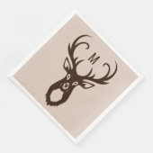 Hirsch mit Ihren Monogramm-Papierservietten Serviette (Ecke)