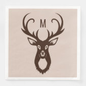 Hirsch mit Ihren Monogramm-Papierservietten Serviette (Vorderseite)