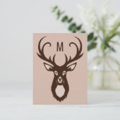 Hirsch mit Ihrer eigenen Postkarte für Monogramm (Stehend Vorderseite)