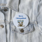Hirsch mit Menorah Antlers Chrismukkah Button (Beispiel)
