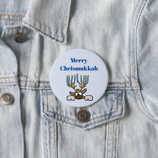 Hirsch mit Menorah Antlers Chrismukkah Button (Beispiel)