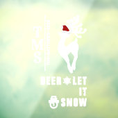 Hirsch mit Monogram + SC-Hat | Weihnachten Fensteraufkleber (Blatt 3)