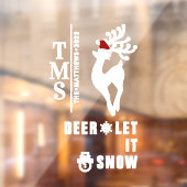 Hirsch mit Monogram + SC-Hat | Weihnachten Fensteraufkleber (Blatt 2)