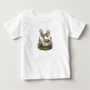 Hirsch mit Wildblume Baby T-shirt