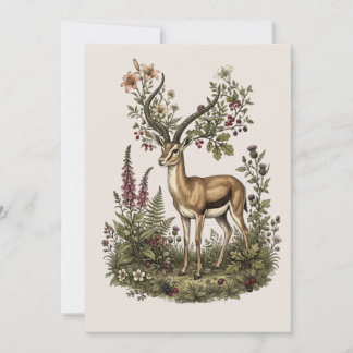 Hirsch mit Wildblume  Einladung