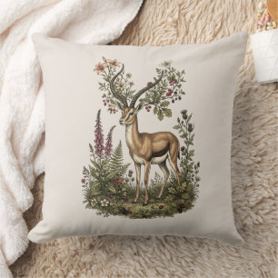 Hirsch mit Wildblume Kissen