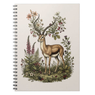 Hirsch mit Wildblume  Notizblock