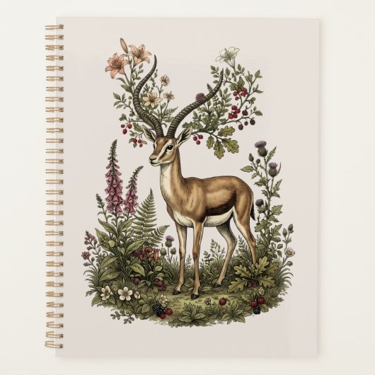Hirsch mit Wildblume  Planer (Vorderseite)