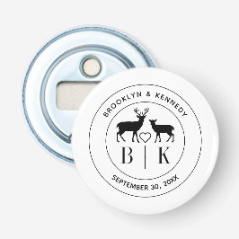 Hirsch Monogram Rustic Country Wedelname Flaschenöffner