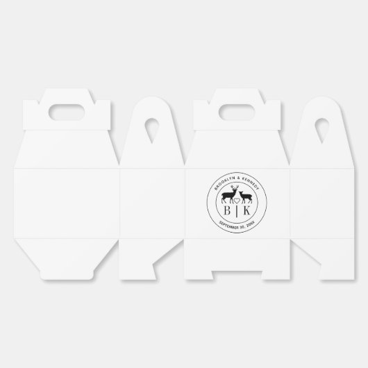 Hirsch Monogram Rustic Country Wedelname Geschenkschachtel (Ungeklappt)