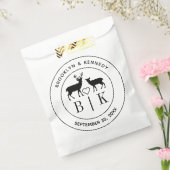 Hirsch Monogram Rustic Country Wedelname Geschenktütchen (Versiegelt)