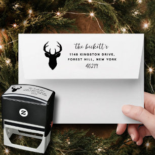 Hirsch Mount Winter Weihnachtsfeiertag Permastempel