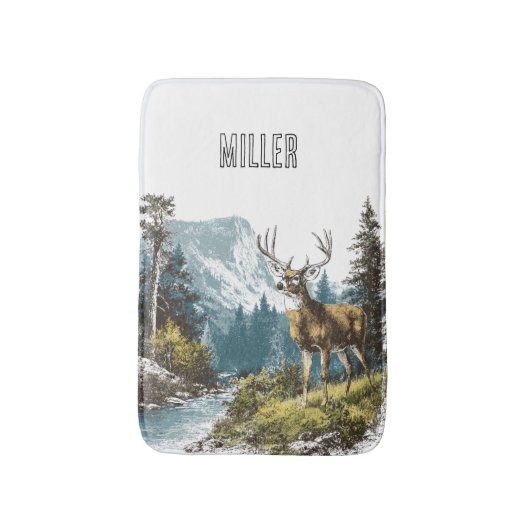 Hirsch Natur  Badematte (Vorderseite Vertikal)