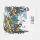 Hirsch Natur  Fleecedecke (Vorderseite (Horizontal))
