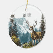 Hirsch Natur  Keramik Ornament (Links)