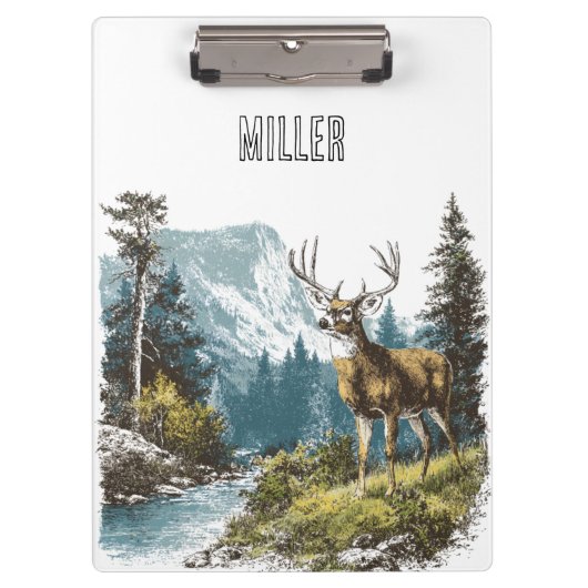 Hirsch Natur  Klemmbrett (Vorderseite)