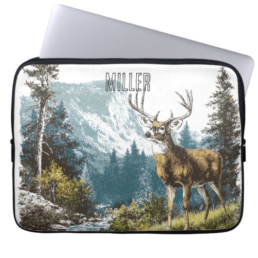 Hirsch Natur Laptopschutzhülle (Vorderseite)