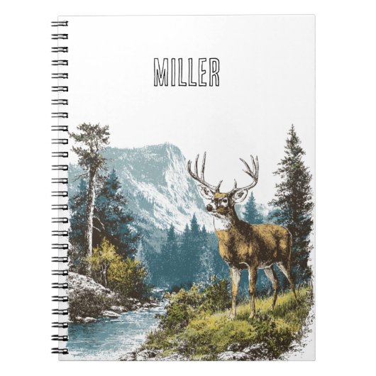 Hirsch Natur Notizblock (Vorderseite)
