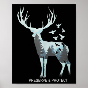 Hirsch - Naturwaldtier - Erhaltung und Ameise; Pro Poster