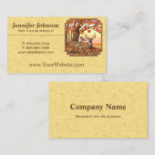 Hirsch New England Ahornbaum Herbst Gelb Visitenkarte (Vorne/Hinten)