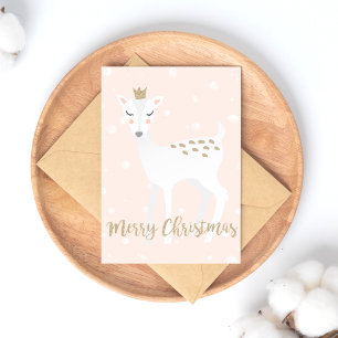 Hirsch - Niedliche Weihnachtskarte Feiertagspostkarte